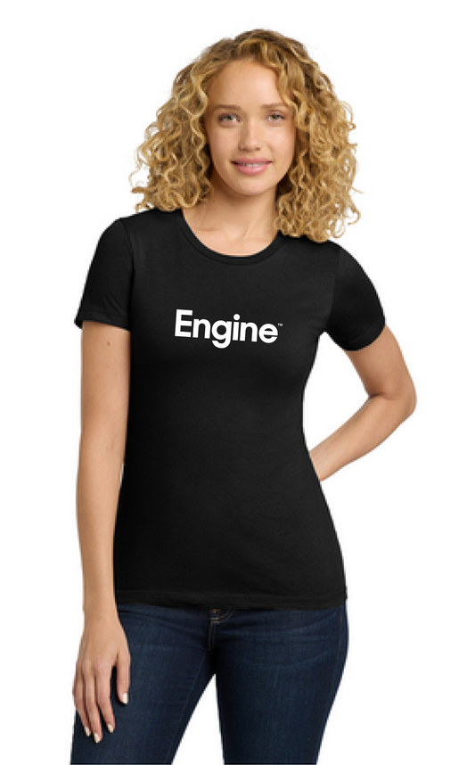 Black shirt white logo Women's T